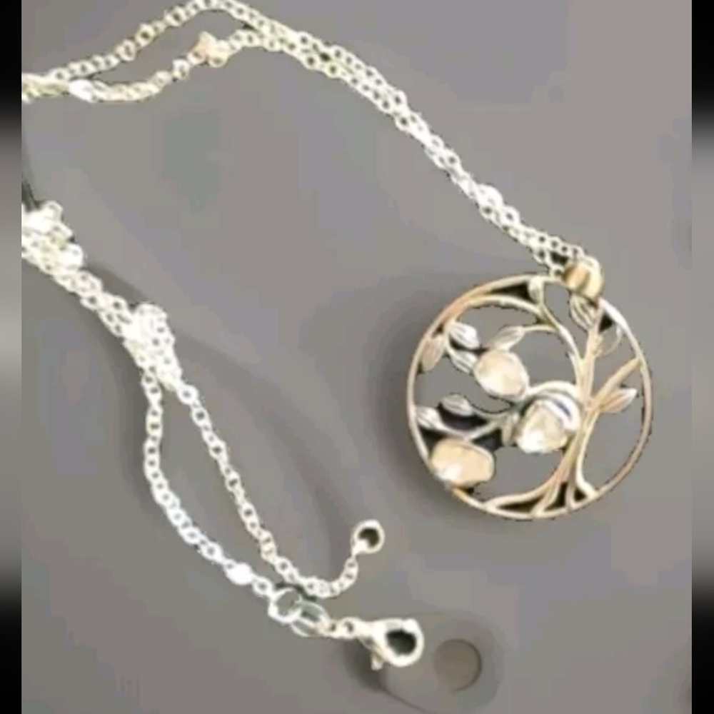 Artisan Crafted Polki Diamond 18 in Pendant Necklace platinum plated